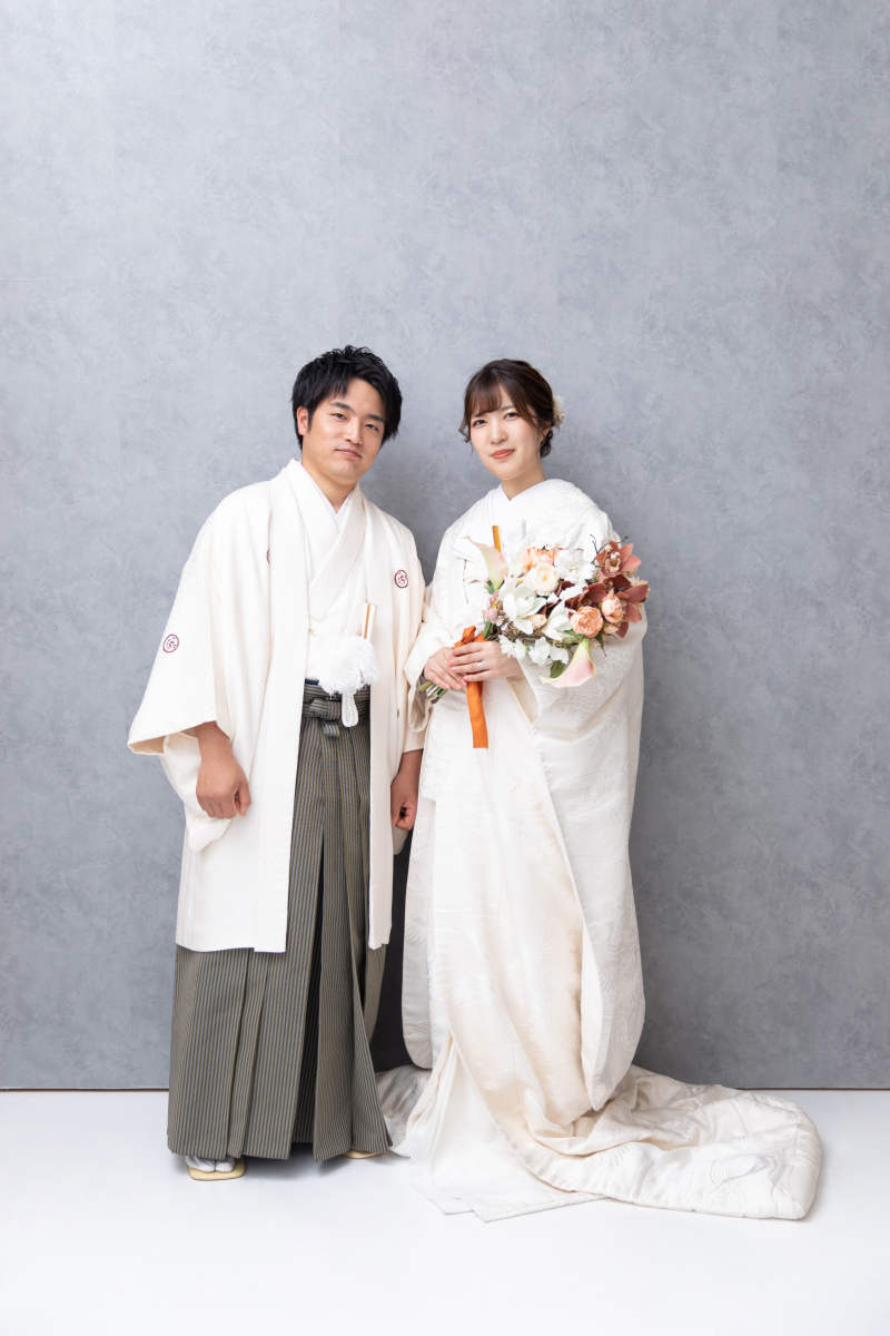 ブーケを持って