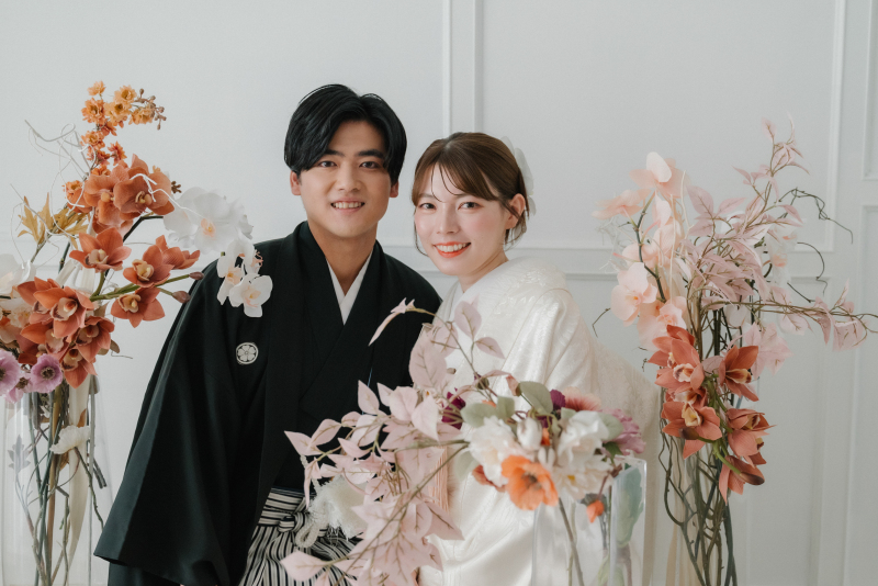 お花に囲まれて