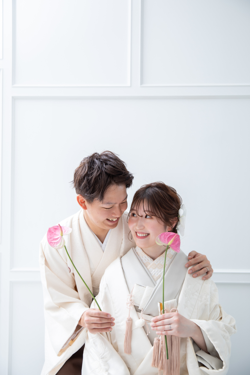 白無垢×ベージュ掛下