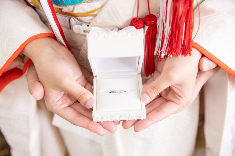 可愛いケースと婚約指輪