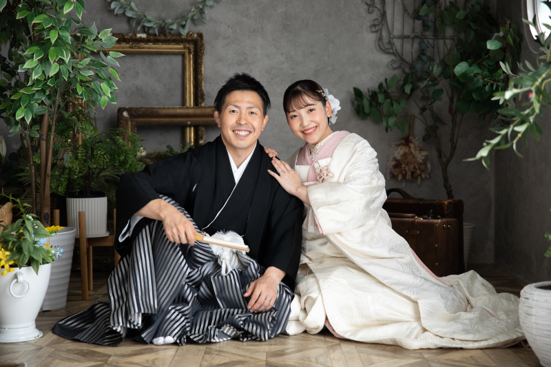 グリーンの背景でオシャレに