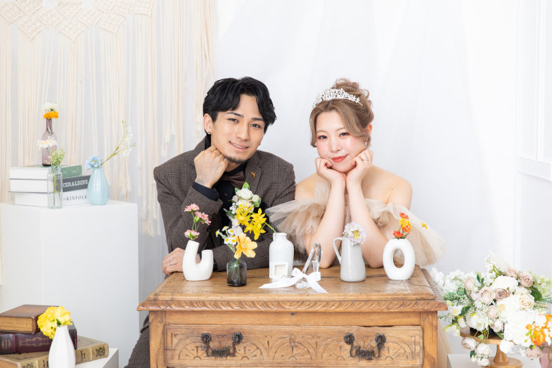 お花に囲まれて