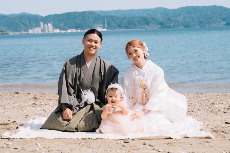 海×和装でフォトジェニックな一枚を