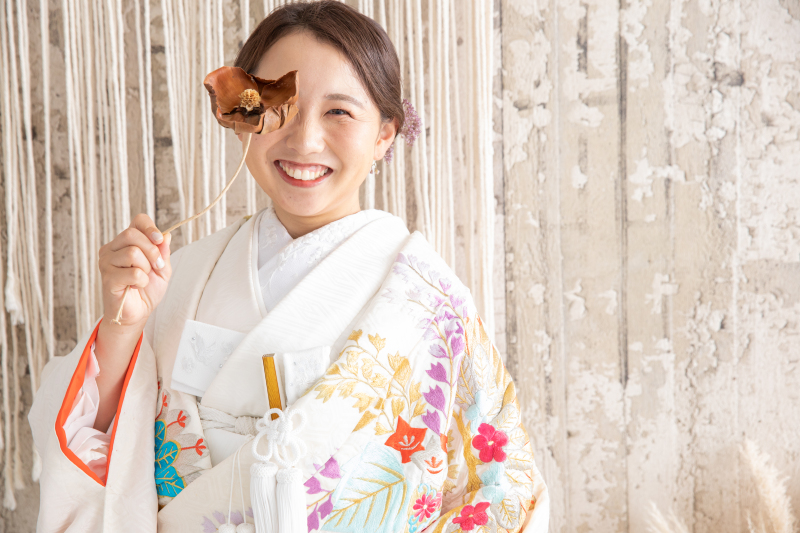 最初は和装で撮影スタート