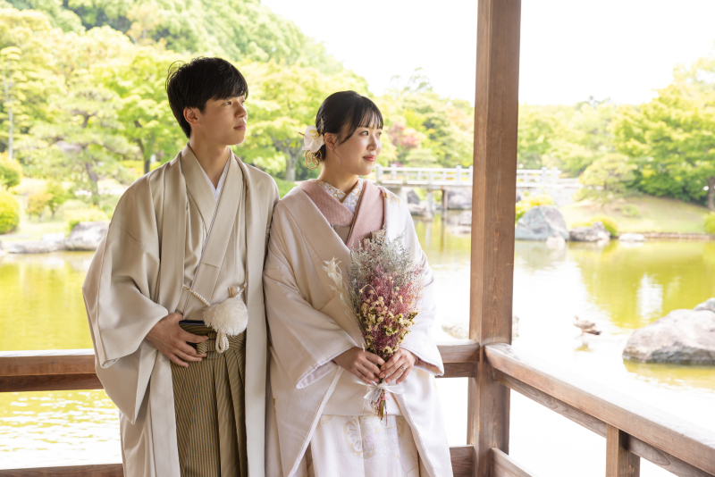 新緑&times;和装で今っぽおしゃれフォトウェディング♡