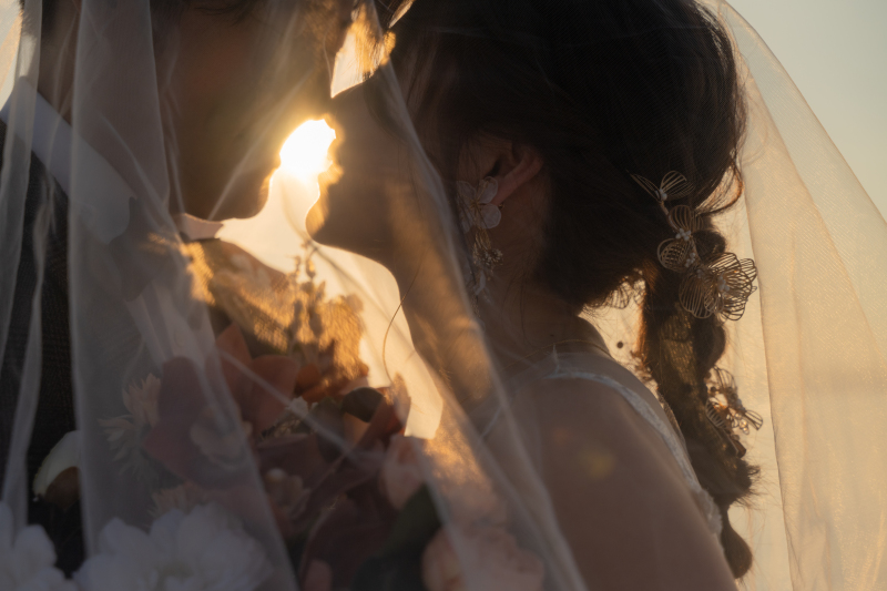 ベールをかぶって