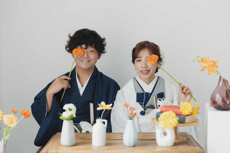 お花にかこまれて