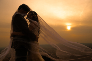 若草山で撮影するサンセットフォト