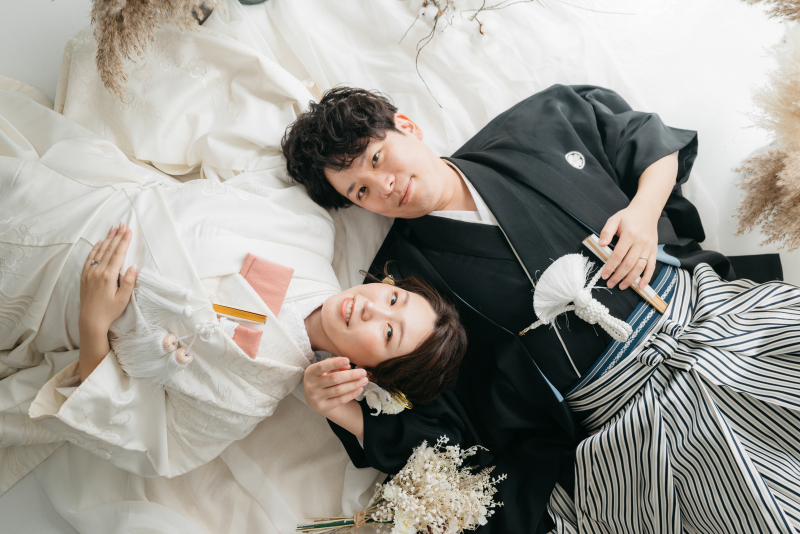 和装も崩した写真が可愛い