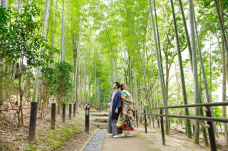 竹林でのウエディングフォト