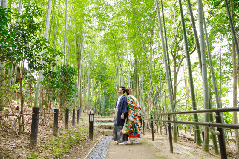 竹林でのウエディングフォト