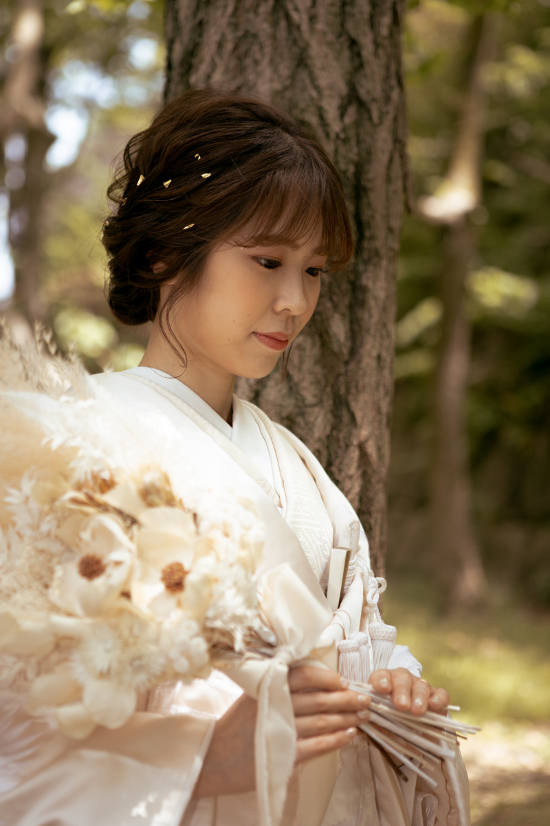 優しい光に包まれて柔らかい雰囲気での１枚。ヘアメイク担当しました！