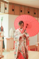 現代風色打掛（白×赤）