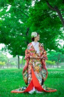 人気の赤×古典柄