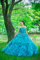 爽やかなブルーグリーンドレス