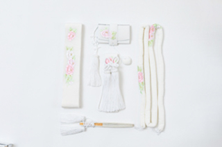5点セット（白・花刺繍）