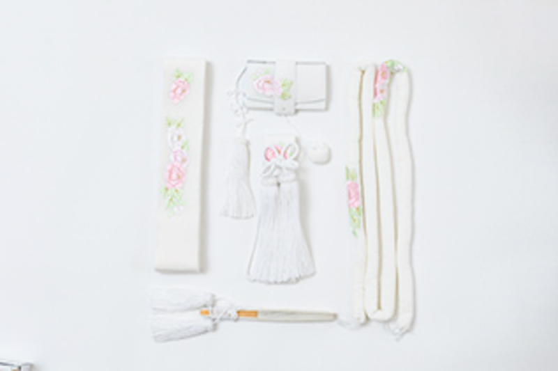 5点セット（白・花刺繍）