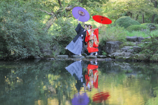 新緑で和装前撮り