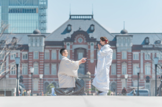 東京駅前で爽やかな和装前撮り☆
