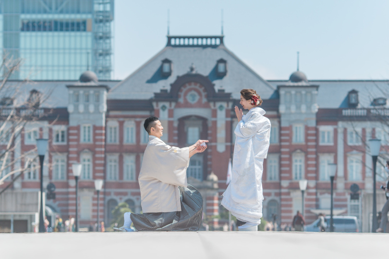 東京駅前で爽やかな和装前撮り☆