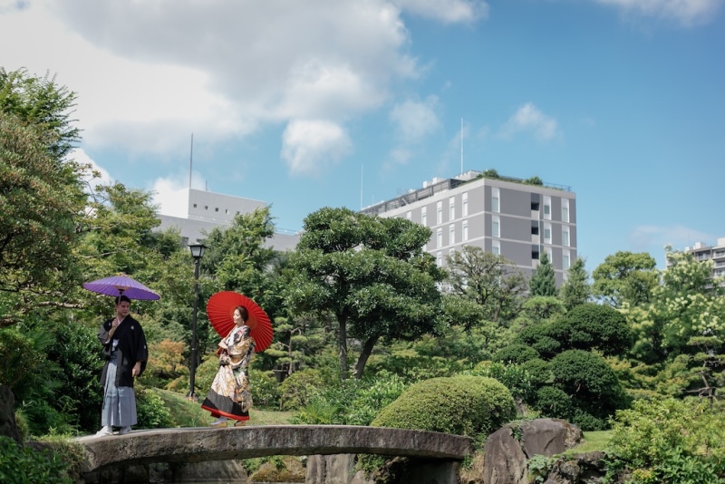 スタジオゼロ東京店_庭園で撮影できる