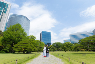 スタジオゼロ東京店_日本庭園で残す和装ウェディングフォト