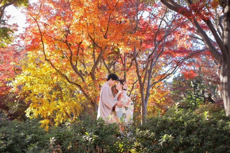 【紅葉シーズン限定｜3ヶ月前予約でお得】和装ロケもドレス撮影も楽しめる