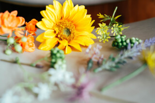 造花のヘッドピース