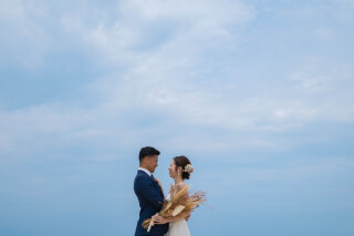 昼のビーチと夕方のビーチ/２部制撮影