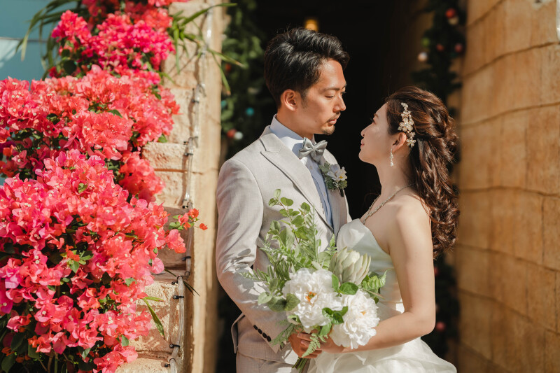 お花に囲まれて