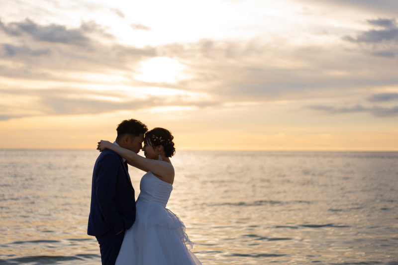 おでこつけショット