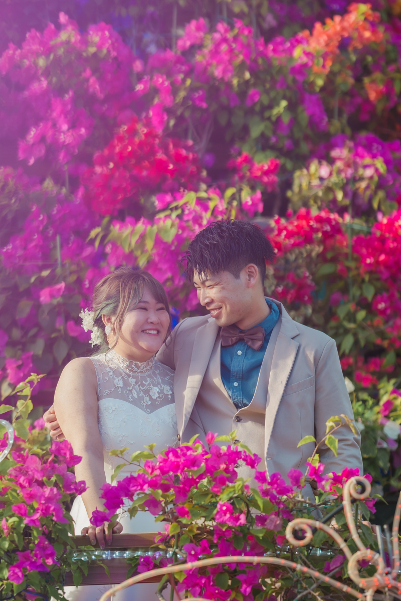 ブーゲンビリアの中で撮影