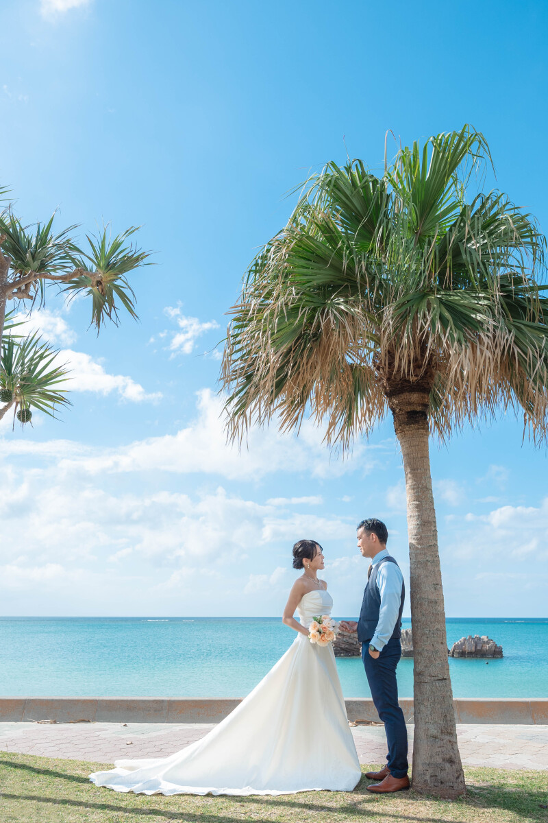 ヤシの木の下で