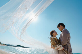 ビーチでロケーション撮影