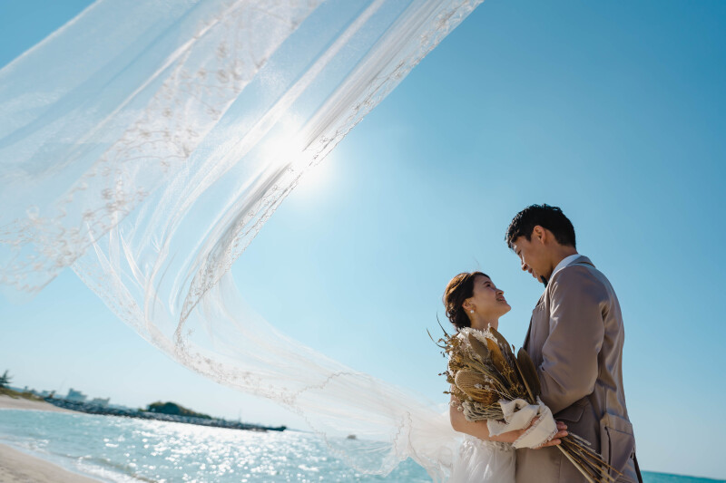 ビーチでロケーション撮影