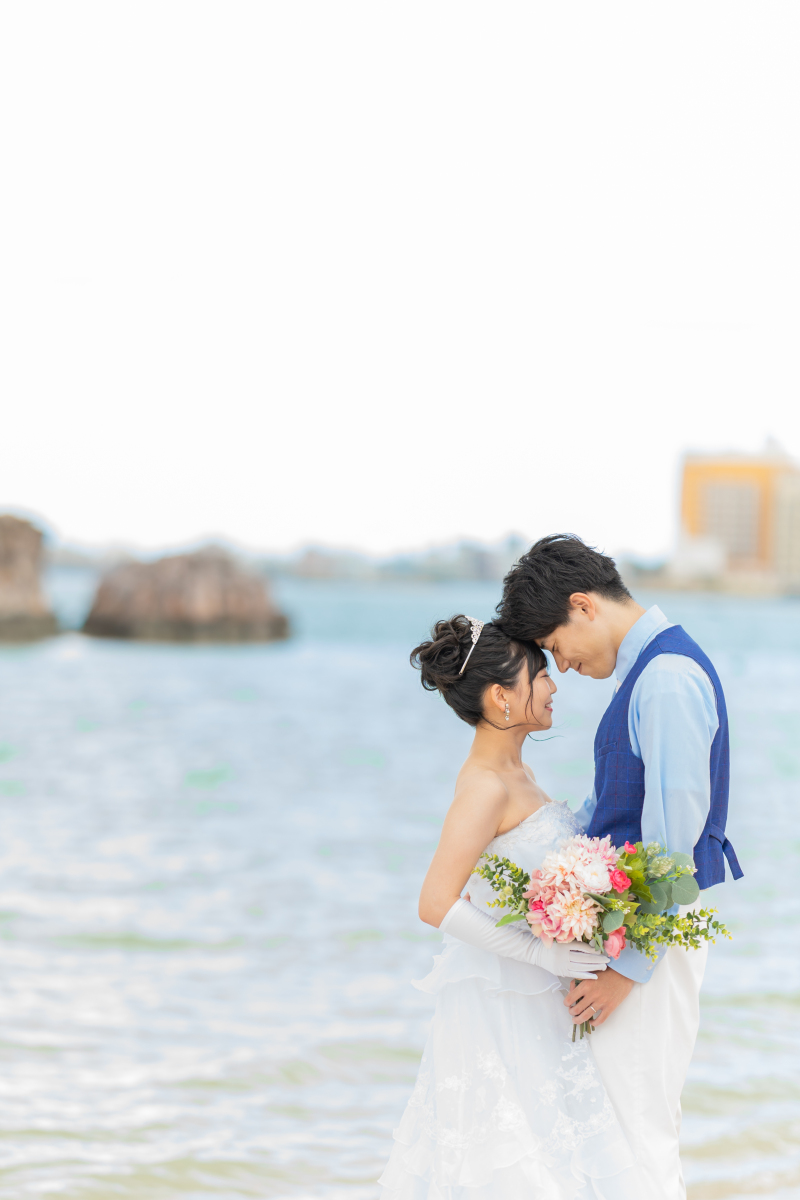 おでこつけショット