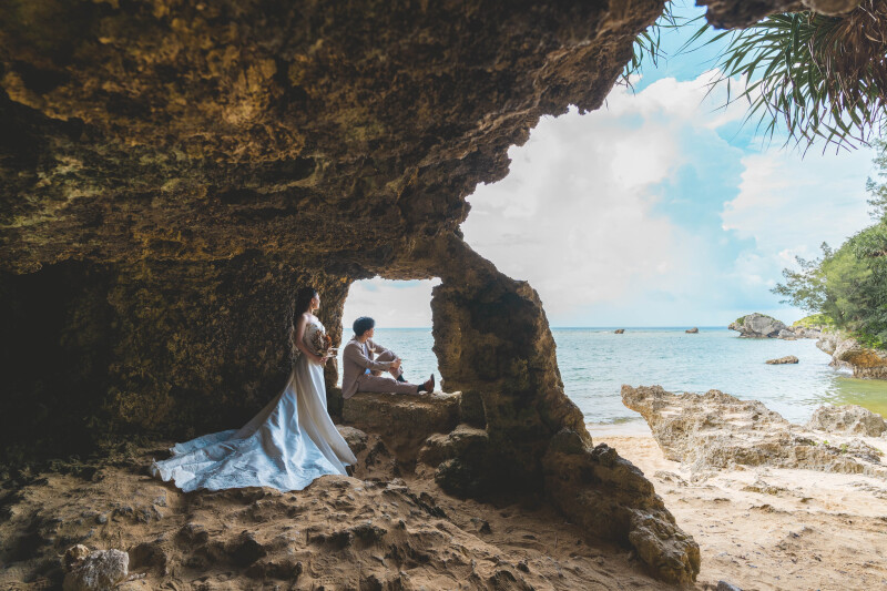 【個性的な岩場で撮影できる】ザネー浜でダイナミックなお写真を♪