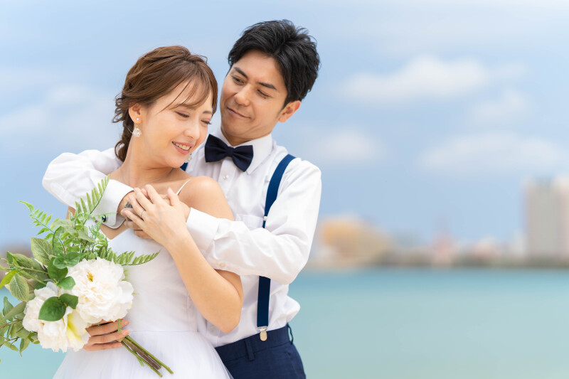 アメリカンビレッジを背に