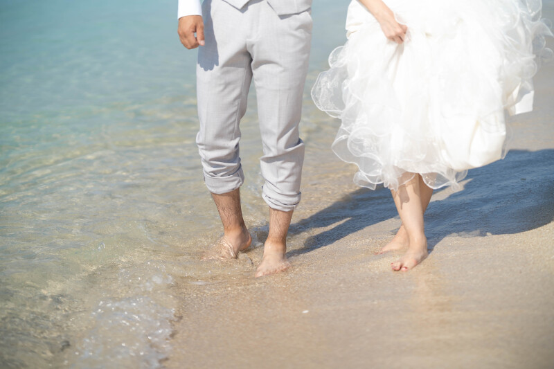 波打ち際をお散歩