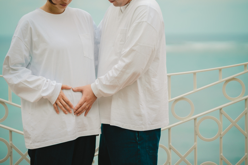 お腹に手をあてて・・・