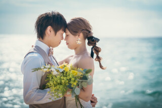 読谷村のビーチで