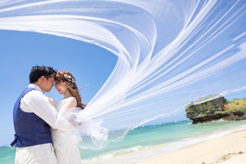 ロングベールを使って・・・。