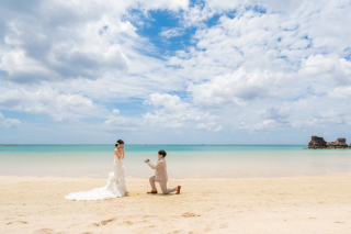 青い海とサンセット撮影！どちらも叶えられる欲張りプラン♡