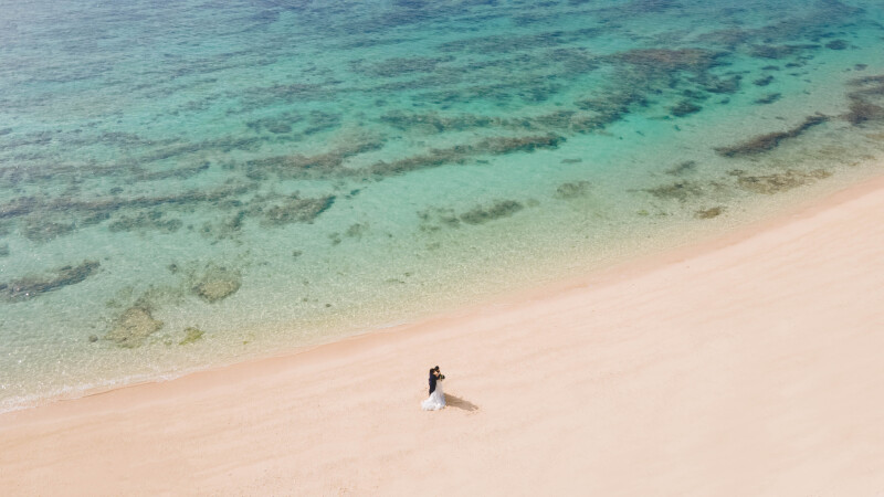 読谷村ビーチ4Kドローン空撮
