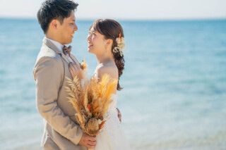 読谷村のビーチで撮影