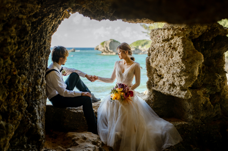 1ロケーションプラン(ザネー浜 ビーチ51/岩場・崖の上)格安89,000☂️雨天日程変更無料/追加料金一切なし