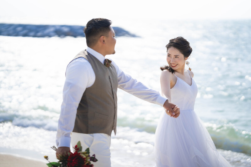 2ロケーションプラン(チャペル＆アラハビーチ／ヤシの木）格安８9,000円☂️雨天日程変更無料／土日撮影料金・追加料金一切なし