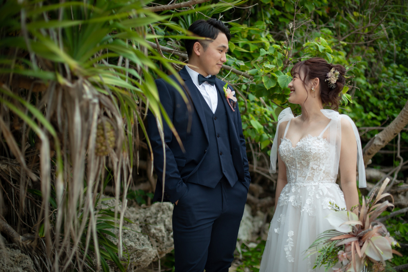 雨の日のウェディングフォト