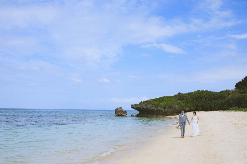 ビーチでにっこり