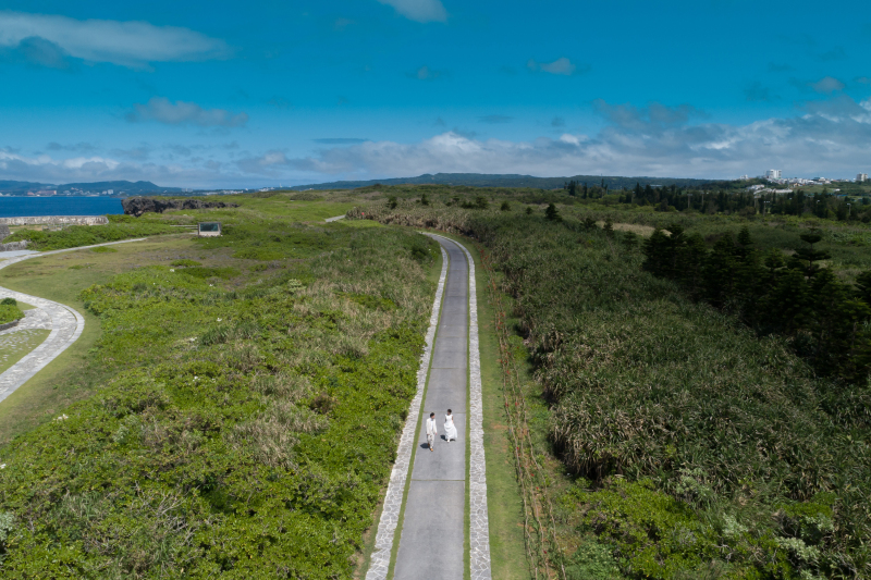 青空と一本道。